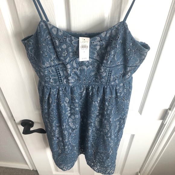 Ann Taylor LOFT blue lace dress - Picture 2 of 2